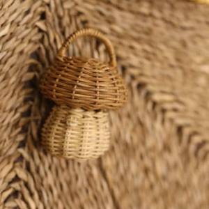 Champignon en rotin tissé à la main, ornements de noël pour décor de noël - Product Image 2