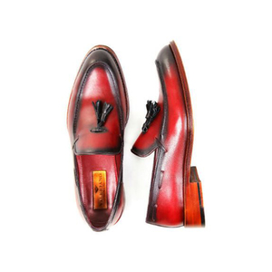 Zapatos Oxford de Cuero Genuino Rojo Oscuro para Hombre, Primavera, Verano, Invierno - Product Image 1