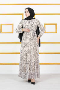 Vestido de gasa con estampado de margaritas para mujer, ropa islámica turca, Túnica modesto de Abaya, Hijab, novedad de 2022 - Product Image 6