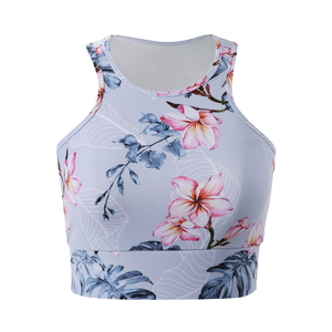 เสื้อชั้นในกีฬาสำหรับผู้หญิงแบบซัพพอร์ตสูง รับผลิตแบบ OEM แบรนด์ตามสั่ง ผ้ายืดสแปนเด็กซ์/โพลีเอสเตอร์ แผ่นรองหน้าอกถอดได้ ตกแต่งด้วยผ้าตาข่าย พิมพ์ลายดิจิทัล ขายส่ง - Product Image 4