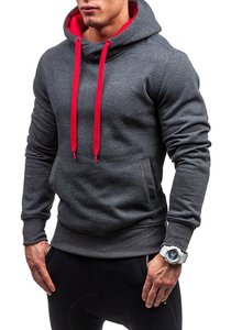 Sudaderas con Capucha Personalizadas OEM 2021 para Hombre, Diseño Sólido, Tejido de Felpa, Cuello Redondo, Bolsillos, Tallas Grandes, Logotipo Impreso, Venta al Por Mayor de Fábrica - Product Image 5