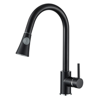 Robinet de cuisine gourmet STOCCO 360° réglable et flexible en laiton, finition brossée, à poignée unique, avec douchette, à poser sur comptoir
