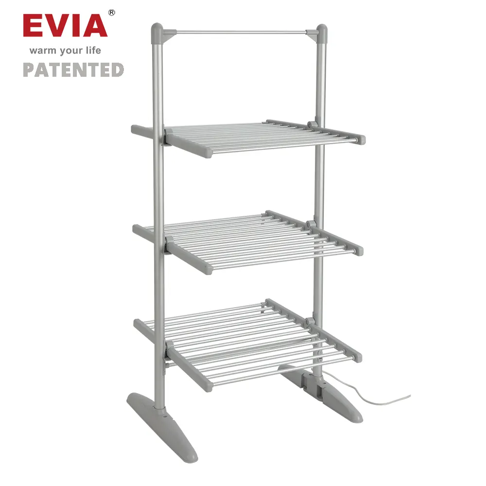 EVIA nuevo 3 nivel eléctrica plegable rack secado de ropa caliente tendedero
