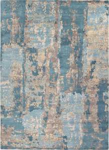 Tapis d'hôtel lavable en laine/soie abstraite moderne - Product Image 2