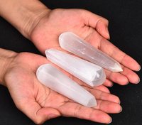 Varita de Cristal de Selenita Natural para Mujer, Feng Shui, Punta Cónica Tallada y Grabada, Regalos Espirituales, Decoración de Habitación, Sanación, Boda, Amor