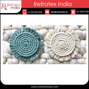 Macrame Cotton <b>Table</b> <b>Coaster</b> Eco-Friendly Minimalist Design India Made High Quality Home Decor - Product Image 6