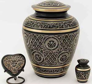 Urnas de cremación de bronce mate clásicas, urnas de Metal grabadas para cenizas humanos, recuerdo conmemorativo de tamaño personalizado - Product Image 4