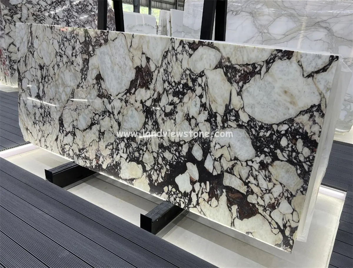 White Marble with Purple Veins Calacatta Viola Red Marble Slabs