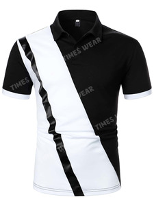 เสื้อยืดผ้า100% สำหรับผู้ชายทรงสลิมฟิตผ้าฝ้ายเสื้อเจอร์ซี่แบบไม่ยับ - Product Image 2