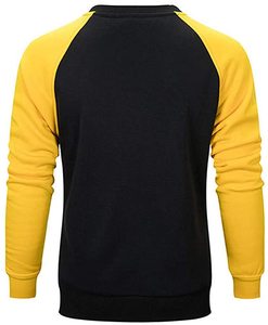 Homme Couleur Contrastée Décontracté À Col Rond Pull Sweat - Product Image 4