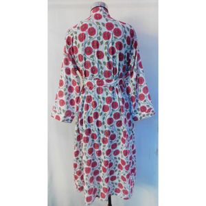 Al por mayor Batas de verano de algodón con estampado floral, largas, cruzadas, estilo kimono, tradicionales, para novias y uso íntimo - Product Image 4