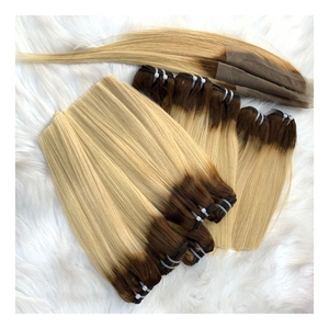 Venta al por mayor 100% Extensiones de cabello Remy vietnamita de alta calidad para Ombre Orange Pink Bone Straight Brazilian Super Double Drawn Raw - Product Image 6