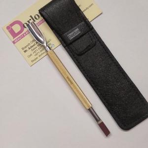 Stainless Steel Manicure Pusher Double Ended Cuticle Nail Pushers PU Pouch Packing Nail <b>Gel</b> Polish <b>Remover</b> Nail Care Tools - Product Image 1