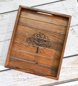 Design de chargeur rectangulaire durable Plateau de service en acacia en bois de manguier fantaisie respectueux de l'environnement pour les mariages de restaurants à domicile-quantité minimale de commande 50pcs - Product Image 1
