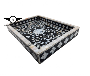 Bandeja de servicio decorativa madre de Pera de la mejor calidad, bandeja con incrustaciones de resina de concha de fregona DE LA India por Artesanías de calidad - Product Image 2