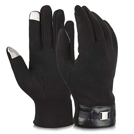 Gants de conduite en cuir avec écran tactile, gants de conduite chauds d'hiver pour hommes et femmes