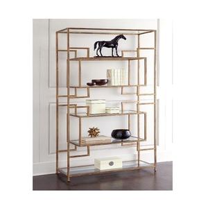 Étagère à livres en métal de couleur or au design classique, de qualité supérieure, forme personnalisée, meubles de salon pour la décoration de la maison - Product Image 3