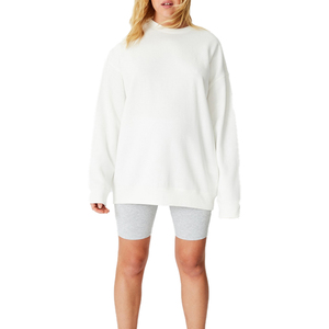 Sudadera personalizada OEM 2021 de nuevo diseño, 100% algodón, estilo pullover, lisa, para mujer, talla grande, manga larga. - Product Image 1