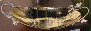 Wholesale Suppliers of Vintage <b>Gold</b> Metal Hammered Serving <b>Table</b> Topper <b>Tray</b> Perfect for Serving Food Dessert <b>Coffee</b> and Tea - Product Image 5