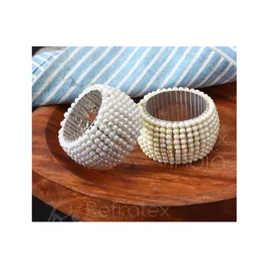 Pearl Beaded Napkin Rings Fancy Napkin Ring