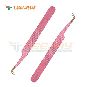 Pince à épiler pour Extension de cils, paillettes roses, ponceuses, angle de 75 degrés, embout Ultra fin, isolation, mignon - Product Image 3