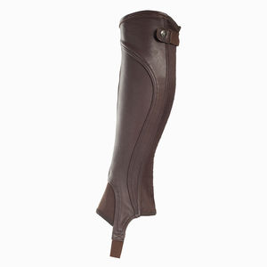 Demi-chaps en cuir véritable marron de qualité supérieure pour hommes et femmes vêtements équestres pour l'équitation Style de mode occidentale - Product Image 4