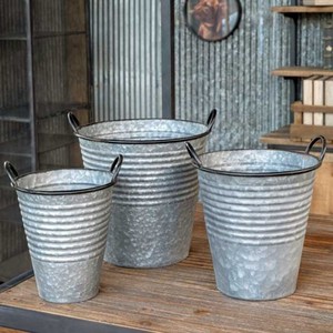Garden Planters for Outdoor/Indoor Plants Bucket With Handle <b>Square</b> <b>Large</b> Planters and Pots - Product Image 2