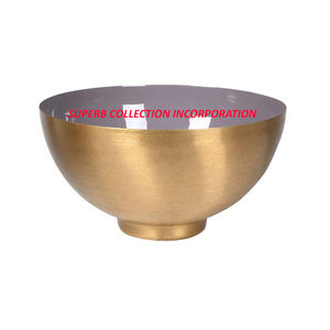 Bol décoratif finition émail gris or gaufré luxe style moderne OEM direct vente d'usine fabriquée en Inde pour les mariages - Product Image 2