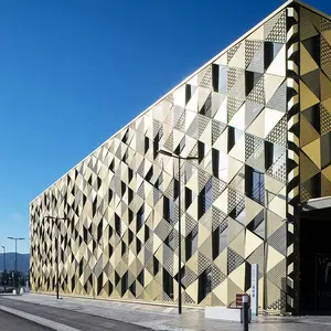 Panneau de façade en aluminium perforé, revêtement de mur externe