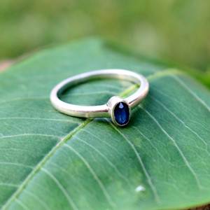 Élégant D'origine Bleu Saphir 925 Sterling Argent À La Main Anneau de Pierre Gemme Bijoux En Gros Prix Usine - Product Image 2