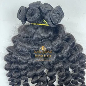 Normal Double drawn natural wavy machine weft bundles Vietnamese soft wave American hair Nigerian hair