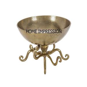 ชามผลไม้ทำจากทองเหลืองชุบทองสำหรับรับประทานอาหารดีไซน์เนอร์ชามใส่ผลไม้สำหรับสลัดและเซเว่น - Product Image 5