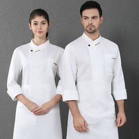 Executive Chef Jas Lange Mouwen Schort Keuken Jas Keuken Werk Uniform Hotel Vrouwen Ober Restaurant Kleding