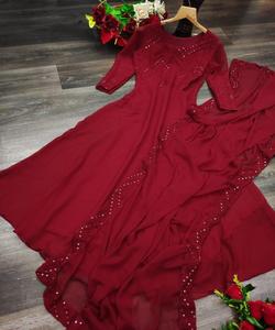 Nouveau Dernier Look Rich Party Wear Georgette Imprimé Crêpe Indien Filles Porter Prêt à Porter Pas Cher Bas Prix En Gros Surat Vêtement - Product Image 6