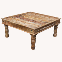 Table basse contemporain en bois sculpté à la main, grande carrée, pour maison, salon, meubles indiens, vente en gros