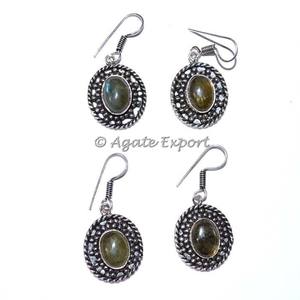 ต่างหูหินลาบราดอไรต์รักษาด้วยพลอยต่างหูหินคริสตัลสำหรับผู้หญิง - Product Image 2