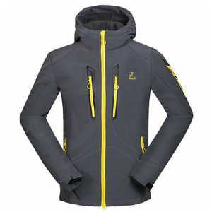 Chaqueta de lana Softshell delgada personalizada para hombre, impermeable, transpirable, con cremallera, deportes, equipo de invierno, escalada, capucha informal Plus - Product Image 1