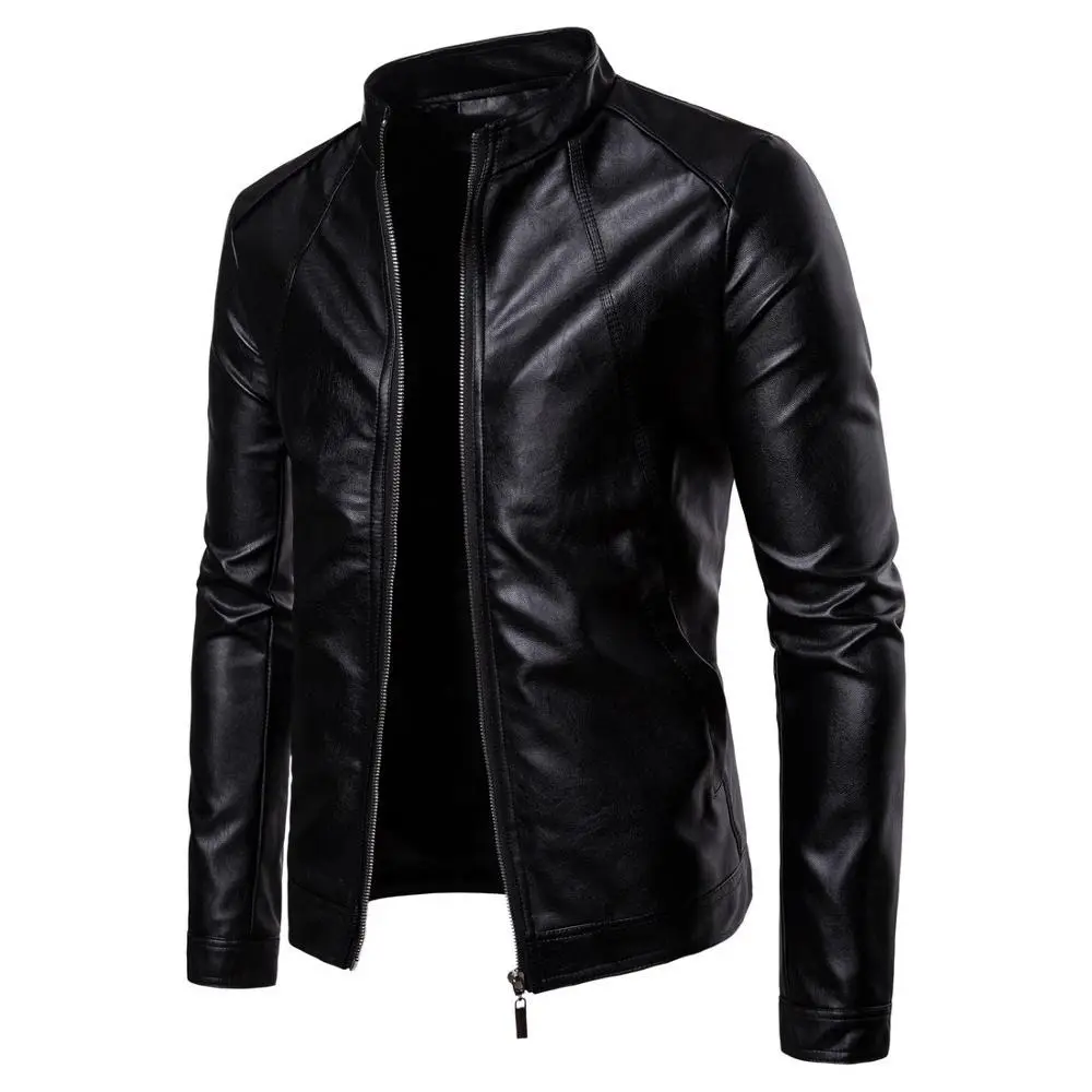 Wholesale US Size Man Leather Jacket Plus Velvet Winter Coat Jackets Motorcycle Pu Faux Leather Jacket with Removable Hood