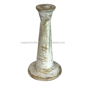 LATEST DESIGN METAL WHITE CANDLE HOLDER TAPER DESIGN IRON CANDLE STAND HOME DECOR TABLE LANTERN HOLDER CANDLE <b>PILLAR</b> - Product Image 1