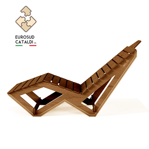 Incredibile chaise longue in legno di betulla naturale da 12mm con sistema ad incastro per soggiorno e centro estetico. - Product Image 3