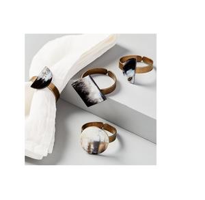 ที่ใส่ผ้าเช็ดปากทรงแตรสำหรับงานแต่งงาน,ที่ใส่ผ้าเช็ดปากทรงกลมและขอบทองเหลือง - Product Image 1