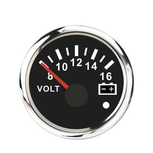 Medidor de voltios de alta calidad de 2-1/16 \ "52mm para marinos y automotrices 8 ~ 16 voltios cara negra impermeable para medidor automático - Product Image 1