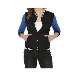 Nouveaux patchs en chenille brodés personnalisés veste universitaire col montant laine et coton remplissage Letterman Baseball College veste - Product Image 5