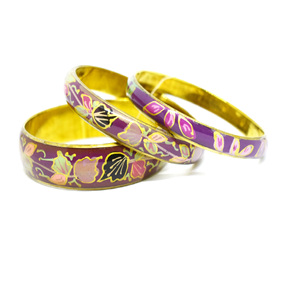 2005 Colombian đồ trang sức Màu Peach <span class=keywords><strong>Bangles</strong></span> <span class=keywords><strong>Set</strong></span> ba <span class=keywords><strong>tone</strong></span> cho đồ trang sức đám cưới và giáng sinh Châu Phi Brass Bangle - Product Image 4