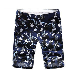 Short décontracté personnalisé pour hommes avec logo imprimé brodé de créateur Short lavable à taille élastique - Product Image 1