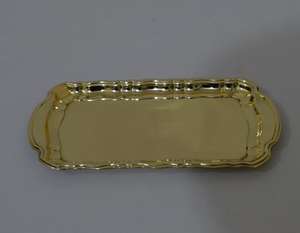 Premium Vantage Modern Luxury New Designer Fancy <b>Rectangle</b> Brass Tray Designer Border <b>Mirror</b> Polish High Quality Serving Tray - Product Image 6