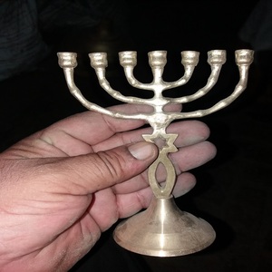 Best quality Polished Menorah <b>small</b> size brass menorah Religious <b>Candle</b> Holder from Indian manufacturer - Product Image 1