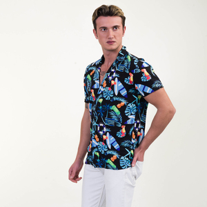 Prêt à expédier 2022 mode plage à manches courtes chemise respirant en stock décontracté hawaïen homme chemise de Turquie - Product Image 5