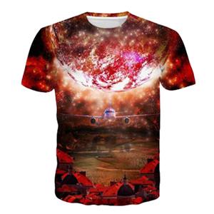 Mens Cotton Plain Lightning Patchwork Home Casual Loose T-Shirt - Product Image 1