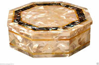 Boîte à bijoux de haute qualité incrustée de nacre, boîte à alliances